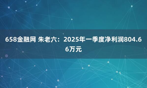 658金融网 朱老六：2025年一季度净利润804.66万元